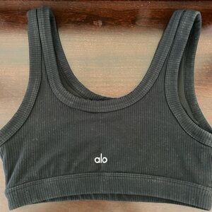 ALO Yoga Black Ribbed Top